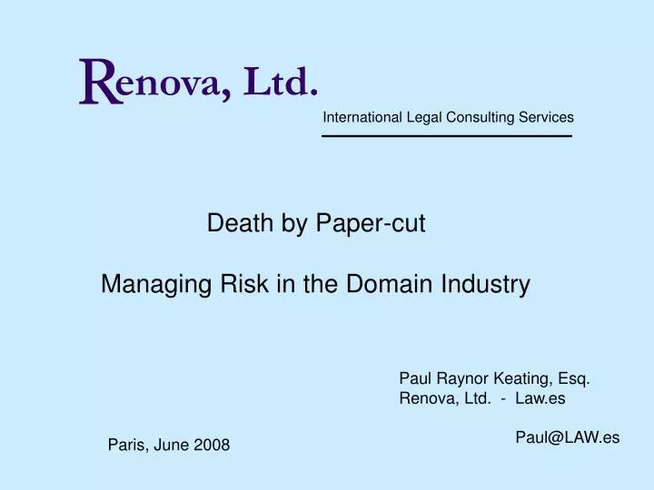 death by paper cut managing risk in the domain industry