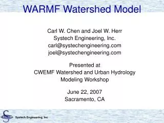 WARMF Watershed Model
