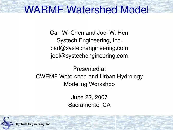 warmf watershed model