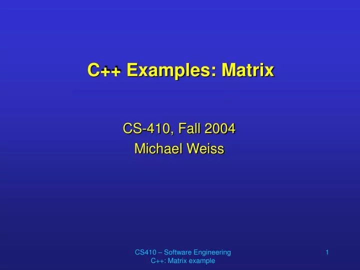 c examples matrix