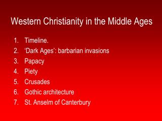 Western Christianity in the Middle Ages