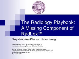 The Radiology Playbook: A Missing Component of RadLex™