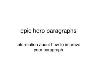 epic hero paragraphs