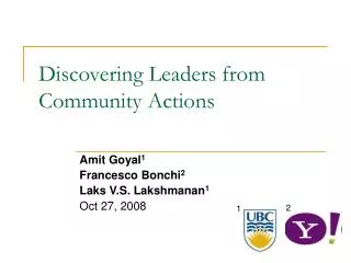 Discovering Leaders from Community Actions
