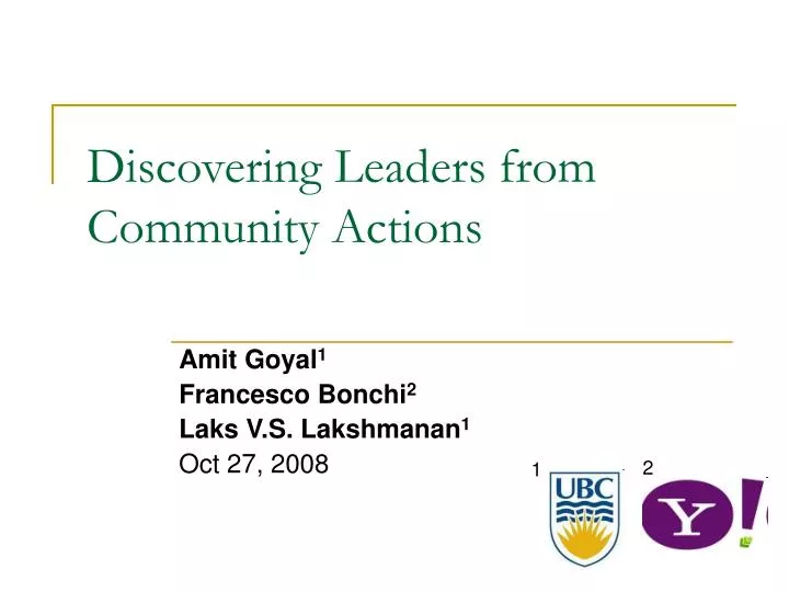 discovering leaders from community actions
