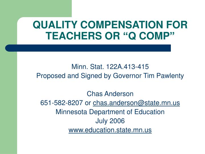 quality compensation for teachers or q comp