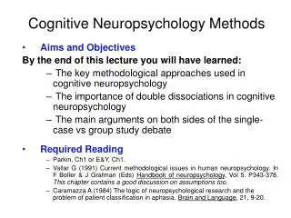 Cognitive Neuropsychology Methods