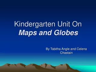 Kindergarten Unit On Maps and Globes