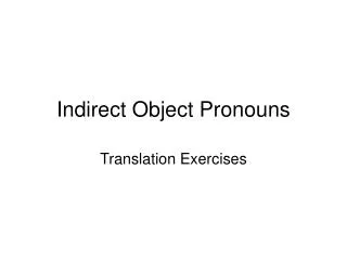 indirect object pronouns
