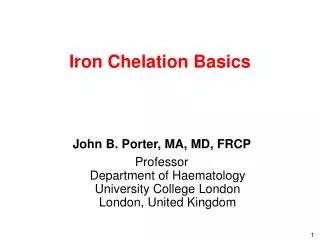Iron Chelation Basics