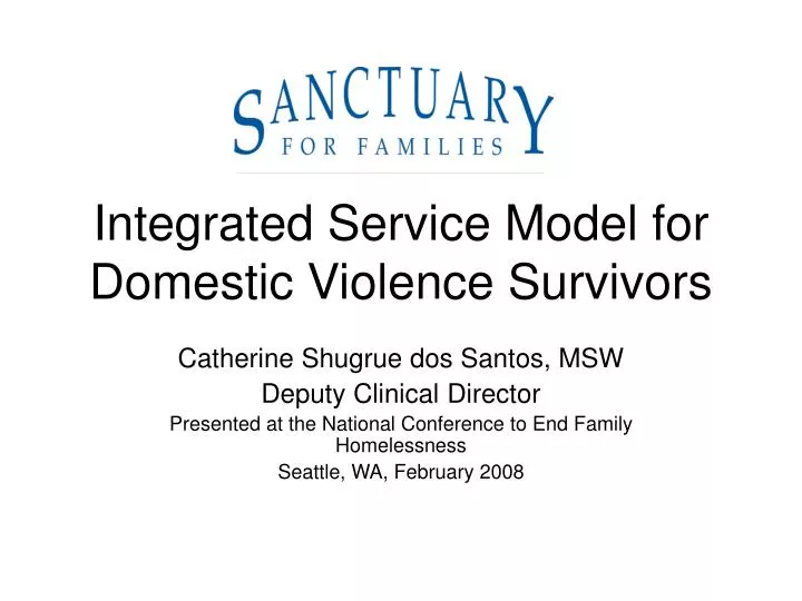 integrated service model for domestic violence survivors