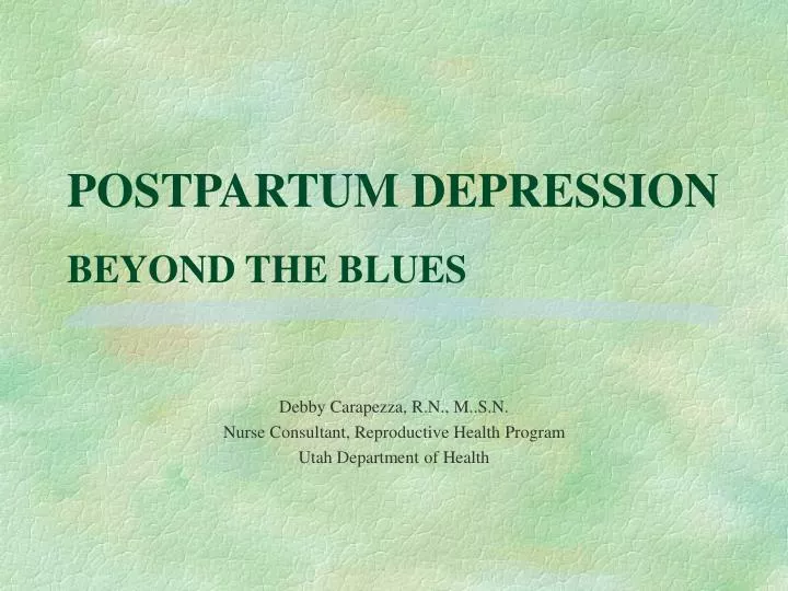 postpartum depression beyond the blues