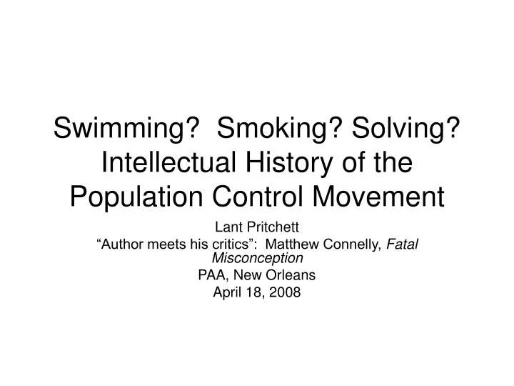 swimming smoking solving intellectual history of the population control movement