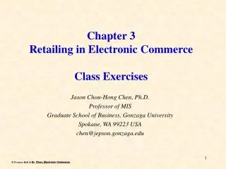 Chapter 3 Retailing in Electronic Commerce Class Exercises