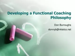 Developing a Functional Coaching Philosophy
