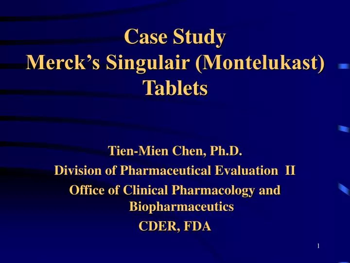 case study merck s singulair montelukast tablets