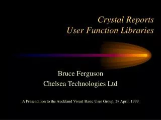 Crystal Reports User Function Libraries