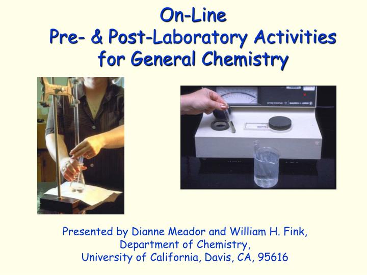 on line pre post laboratory activities for general chemistry