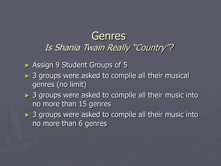 genres is shania twain really country