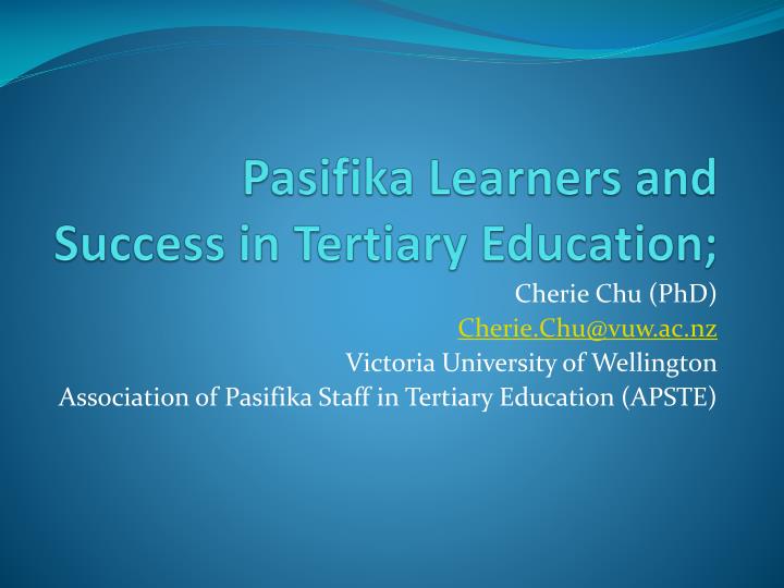 pasifika learners and success in tertiary education