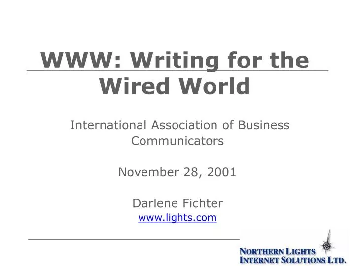 www writing for the wired world