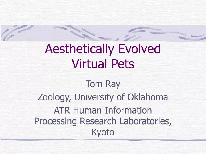 aesthetically evolved virtual pets