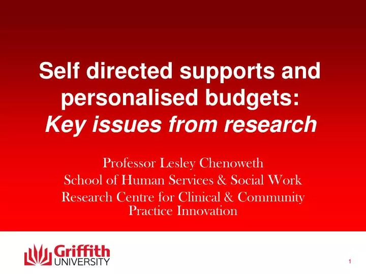 self directed supports and personalised budgets key issues from research
