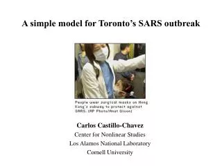 A simple model for Toronto’s SARS outbreak
