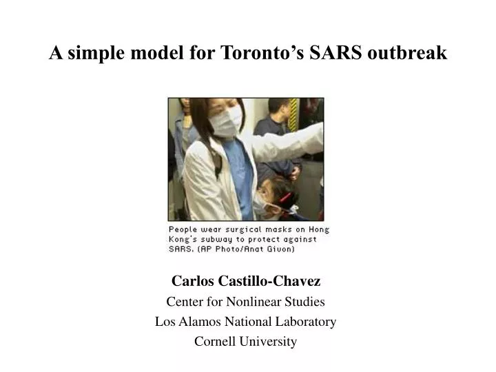 a simple model for toronto s sars outbreak