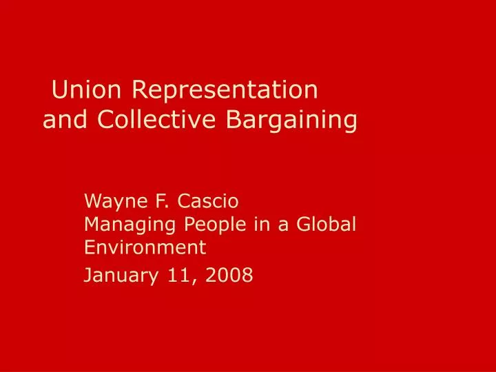 union representation and collective bargaining
