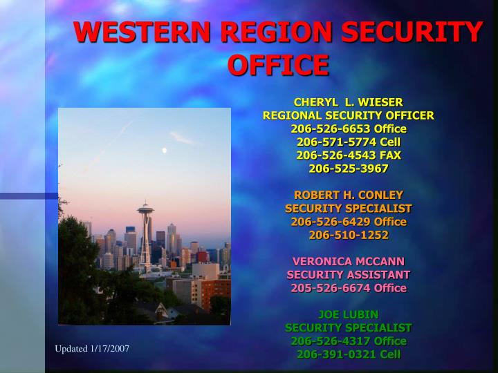 western region security office