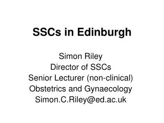 SSCs in Edinburgh