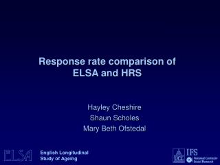 Response rate comparison of ELSA and HRS