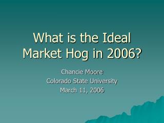 What is the Ideal Market Hog in 2006?