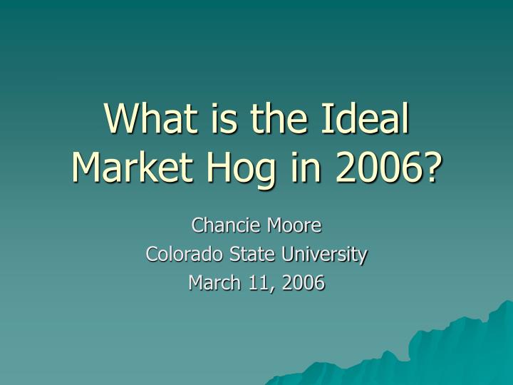 what is the ideal market hog in 2006