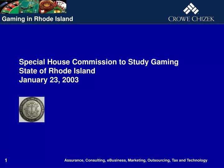 special house commission to study gaming state of rhode island january 23 2003