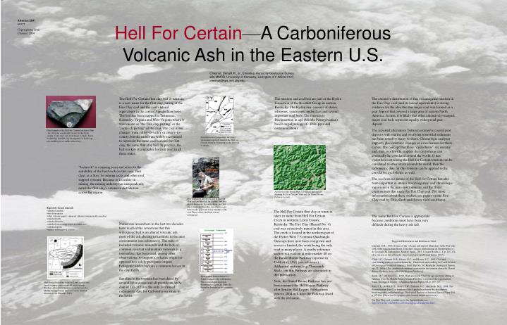 hell for certain a carboniferous volcanic ash in the eastern u s