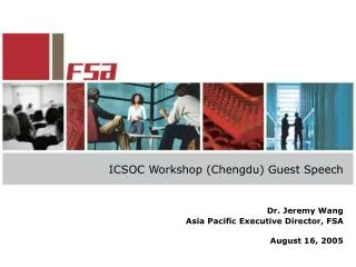 ICSOC Workshop (Chengdu) Guest Speech