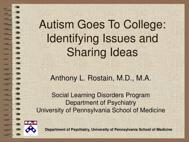 autism goes to college identifying issues and sharing ideas