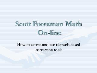 Scott Foresman Math On-line