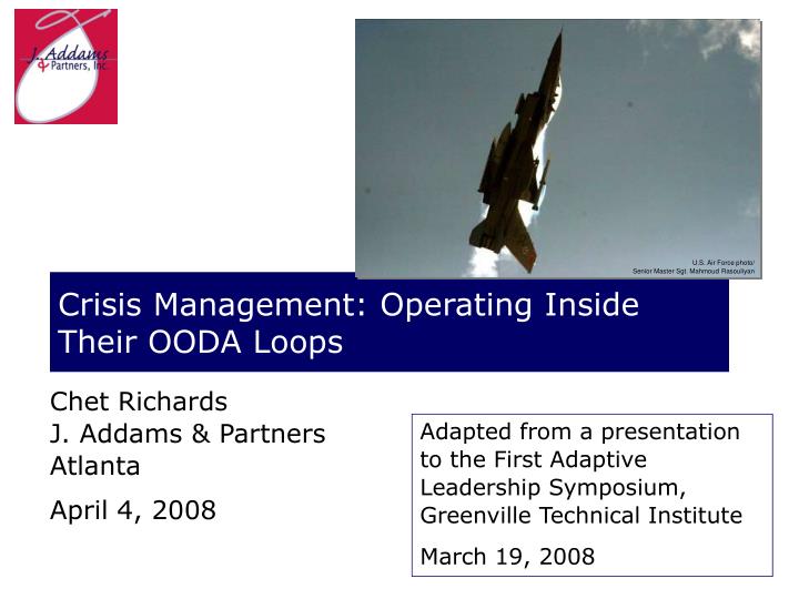 crisis management operating inside their ooda loops