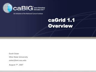 caGrid 1.1 Overview