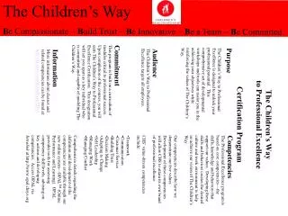 The Children’s Way to Professional Excellence Certification Program