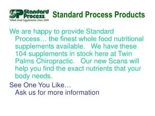 Standard Process Products