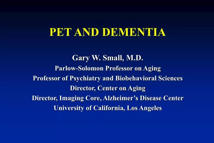 pet and dementia