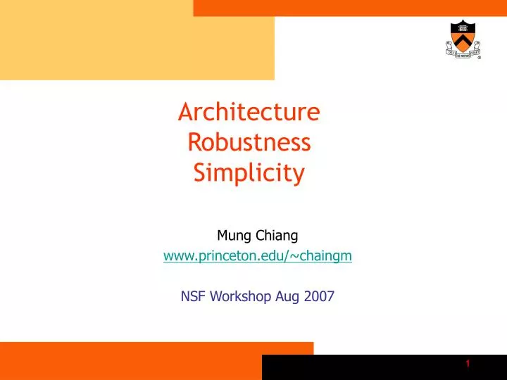 architecture robustness simplicity