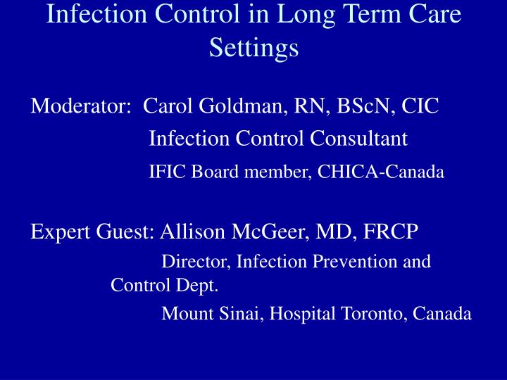 infection control in long term care settings