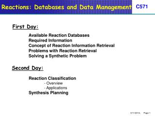 Reactions: Databases and Data Management