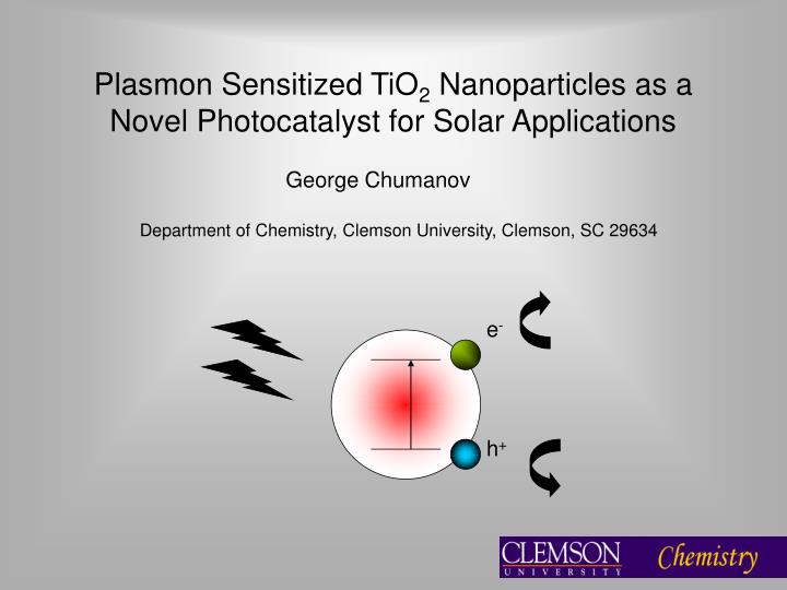 plasmon sensitized tio 2 nanoparticles as a novel photocatalyst for solar applications