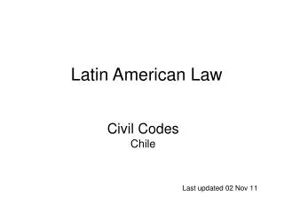Civil Codes Chile